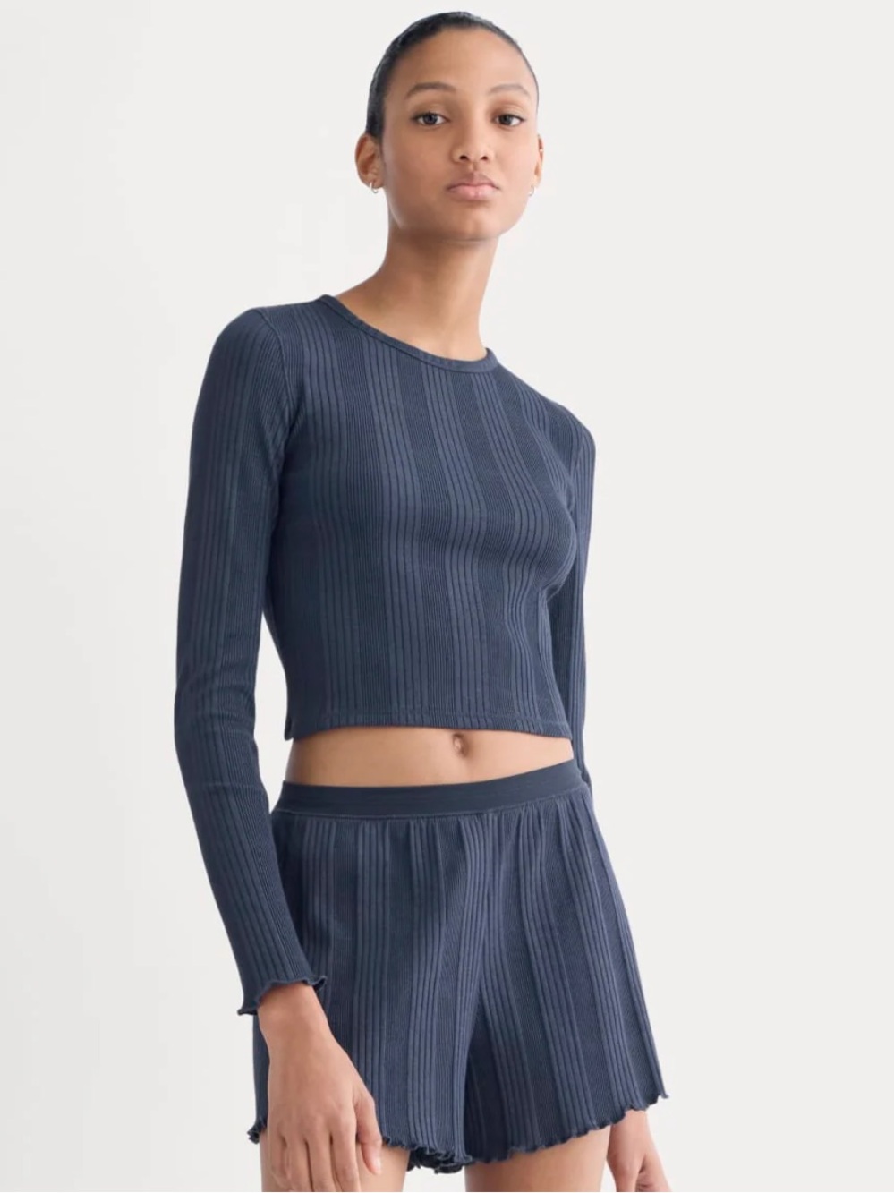 Everlane Lounge Rib Cropped Shirt